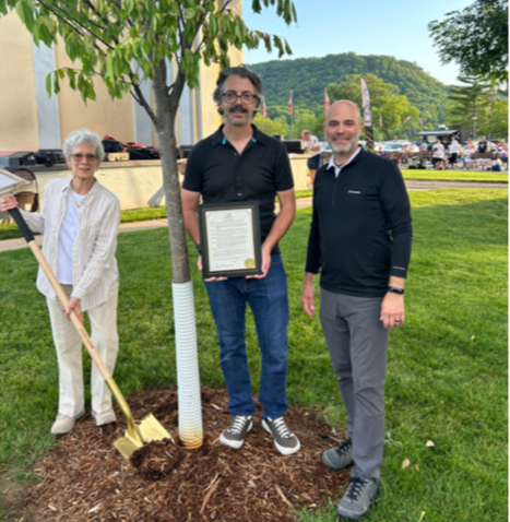 Pictured from let to right: Laurie Lucas, Mayor Scott Sherman, City Manager Chad Ubl