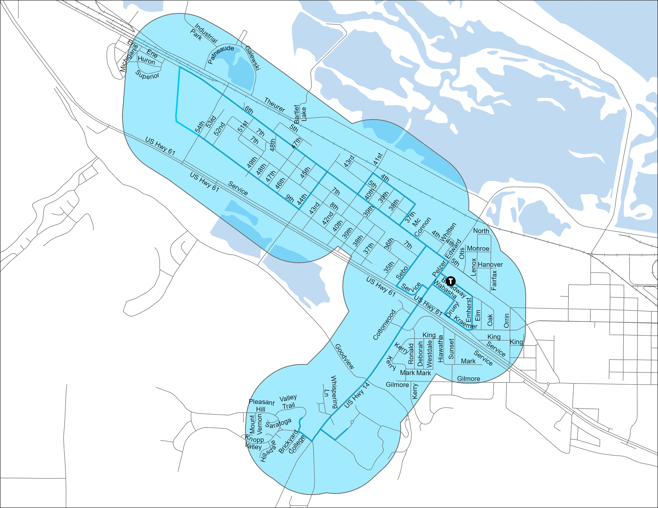 Blue Deviation Route 8.5x11 with Transfer Hub