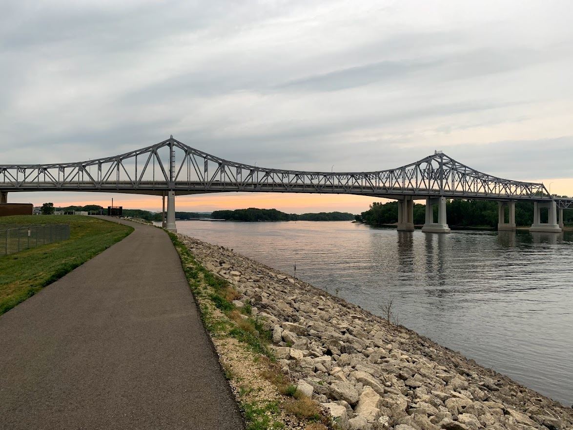 Flyway Trail - View of Interstate Bridge from Levee Park